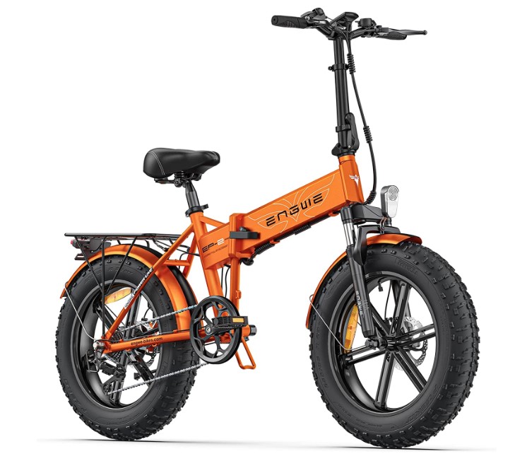 ENGWE Upgraded 750W Folding Electric Bike for Adults 20"×4.0" All Terrain Fat Tires Mountain Beach Snow Electric Bicycles 7 Speed Gear E-Bike