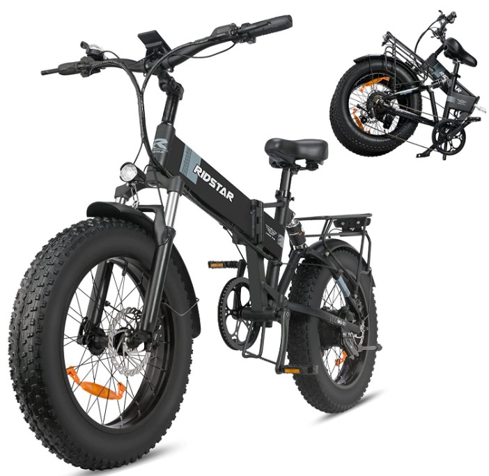 Ridstar Electric Bike for Adults, 20" Electric Mountain Bike 1000W Ebike, 28MPH Adult Electric Bicycle with 48V Removable Battery, Shimano 7 Speed